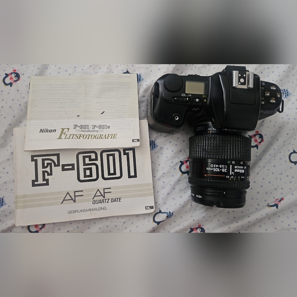 Nikon F-601 SLR 35mm Film Camera with Nikon AF NIKKOR 28-105mm 1:3.5-4.5D lens